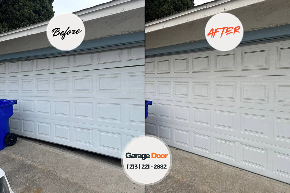 Before and after: garage door repair Pawhuska, OK